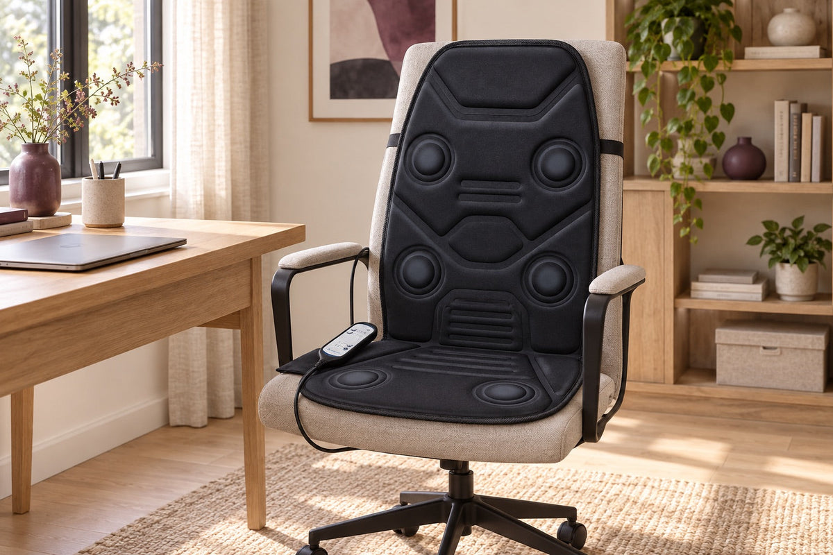 Installer un coussin de siège au bureau.