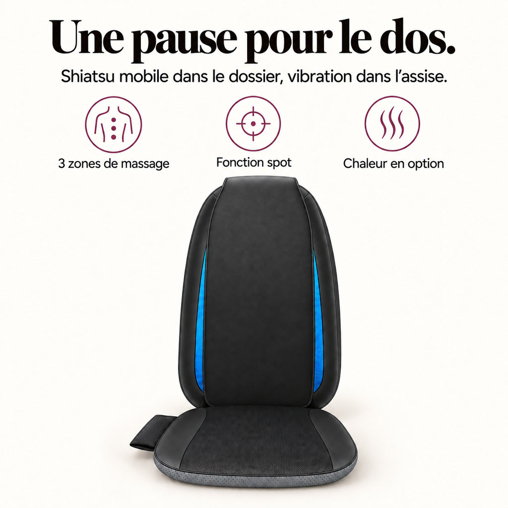 Masseur de dos shiatsu chauffant portable : présentation du modèle, visuel 3.