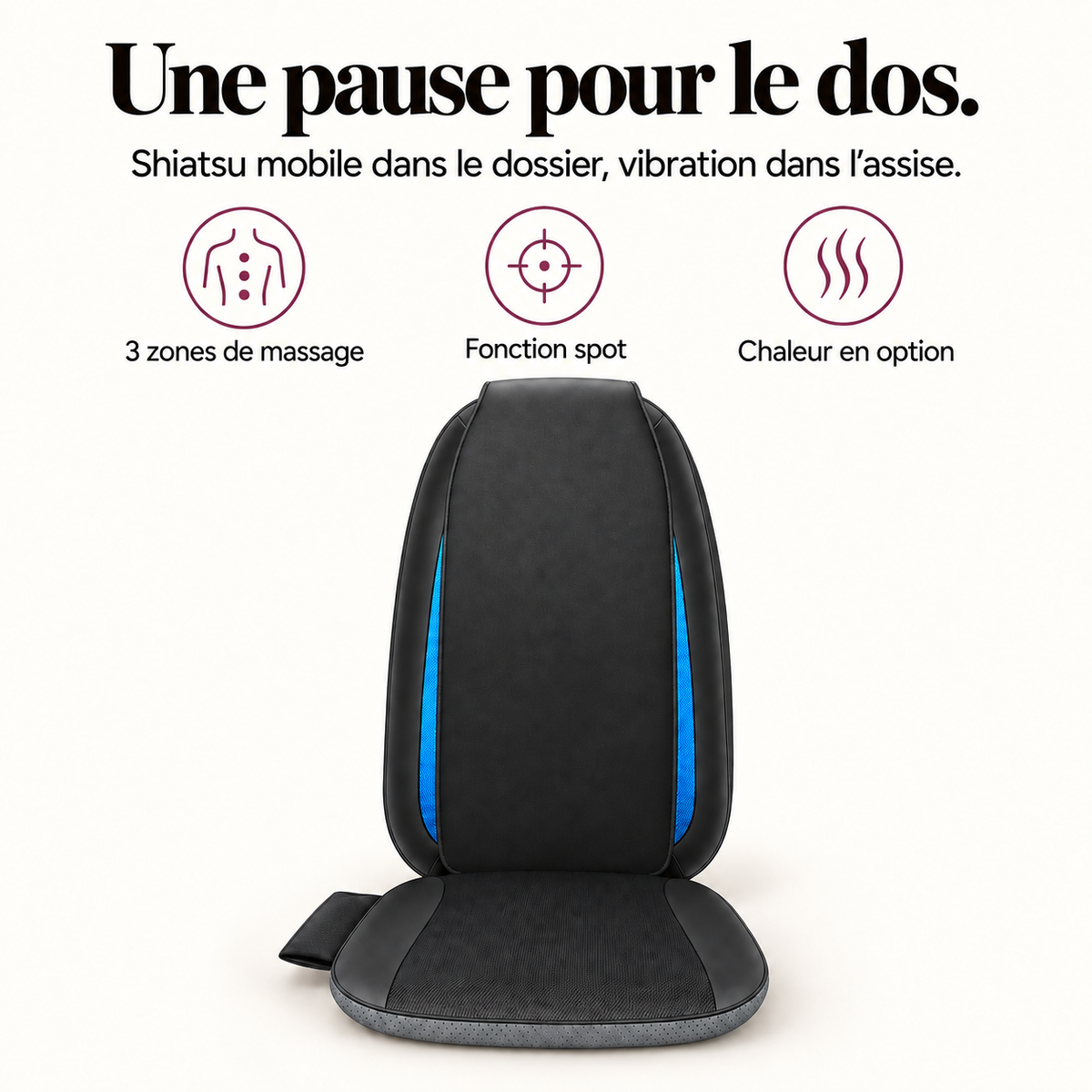 Masseur de dos shiatsu chauffant portable : présentation du modèle, visuel 3.