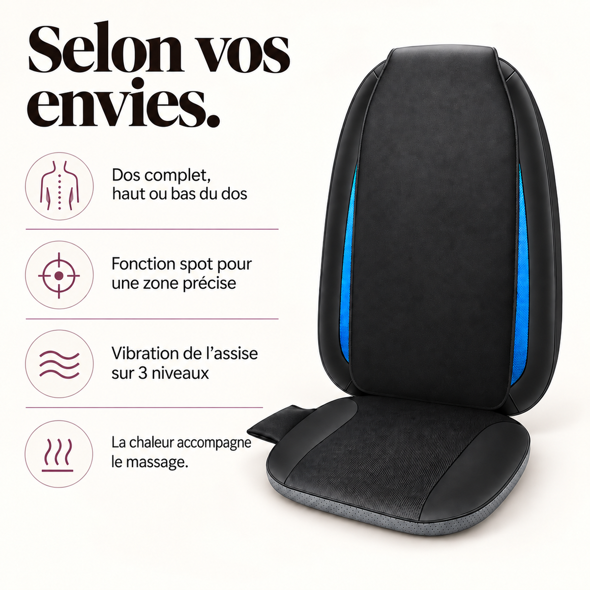 Masseur de dos shiatsu chauffant portable : présentation du modèle, visuel 7.