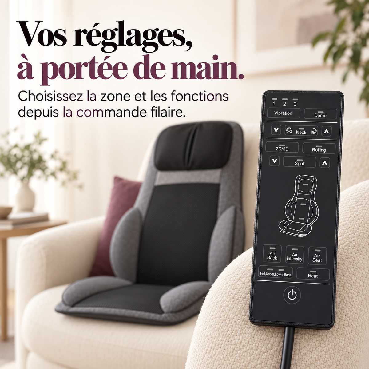 Siège massant shiatsu, air et chaleur : présentation du modèle, visuel 5.