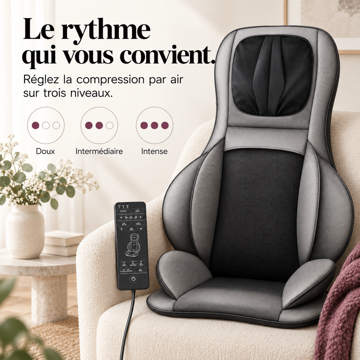 Siège massant shiatsu, air et chaleur : présentation du modèle, visuel 7.