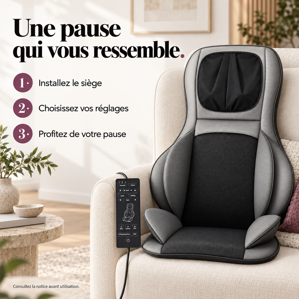 Siège massant shiatsu, air et chaleur : présentation du modèle, visuel 8.