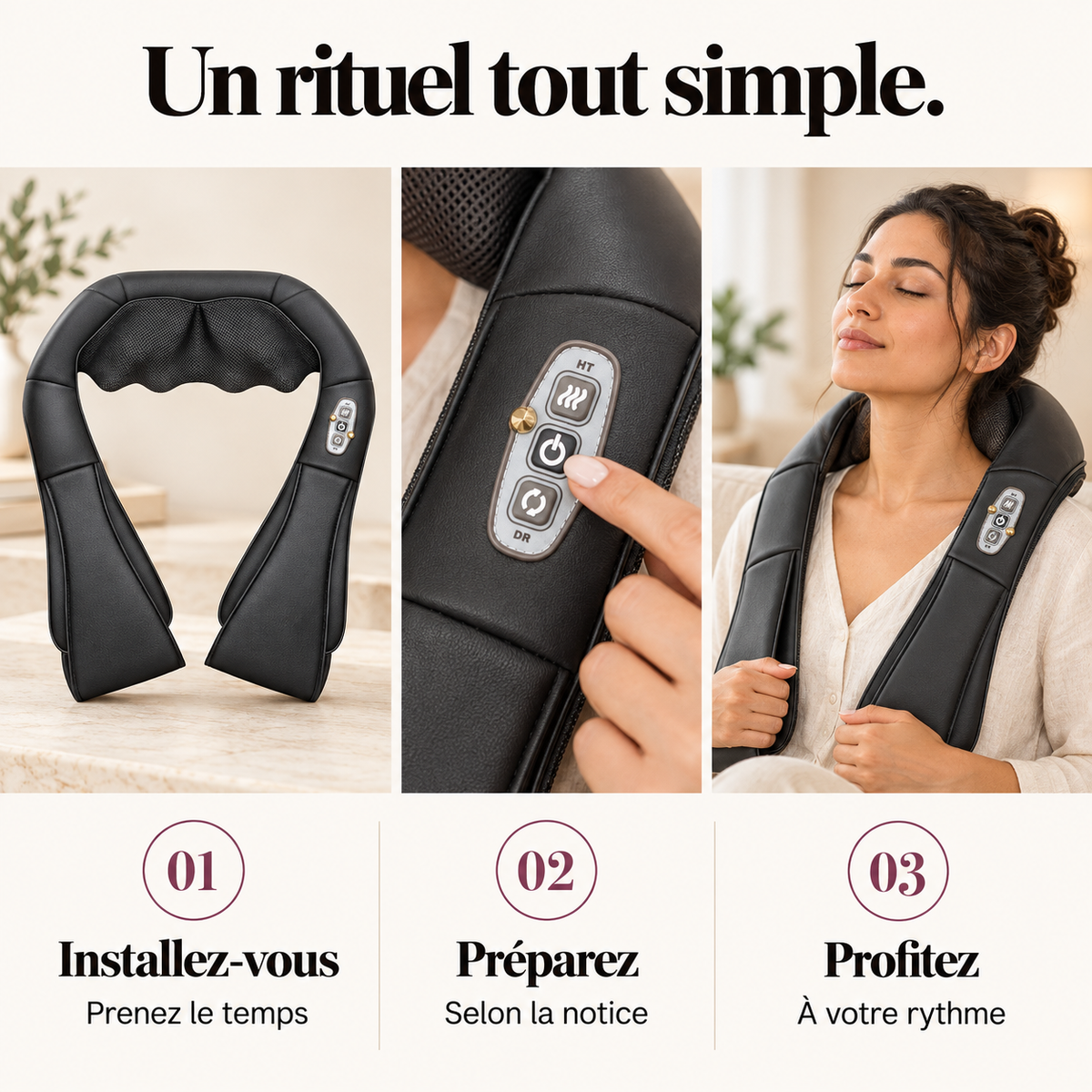 Masseur shiatsu nuque et épaules chauffant : présentation du modèle, visuel 8.