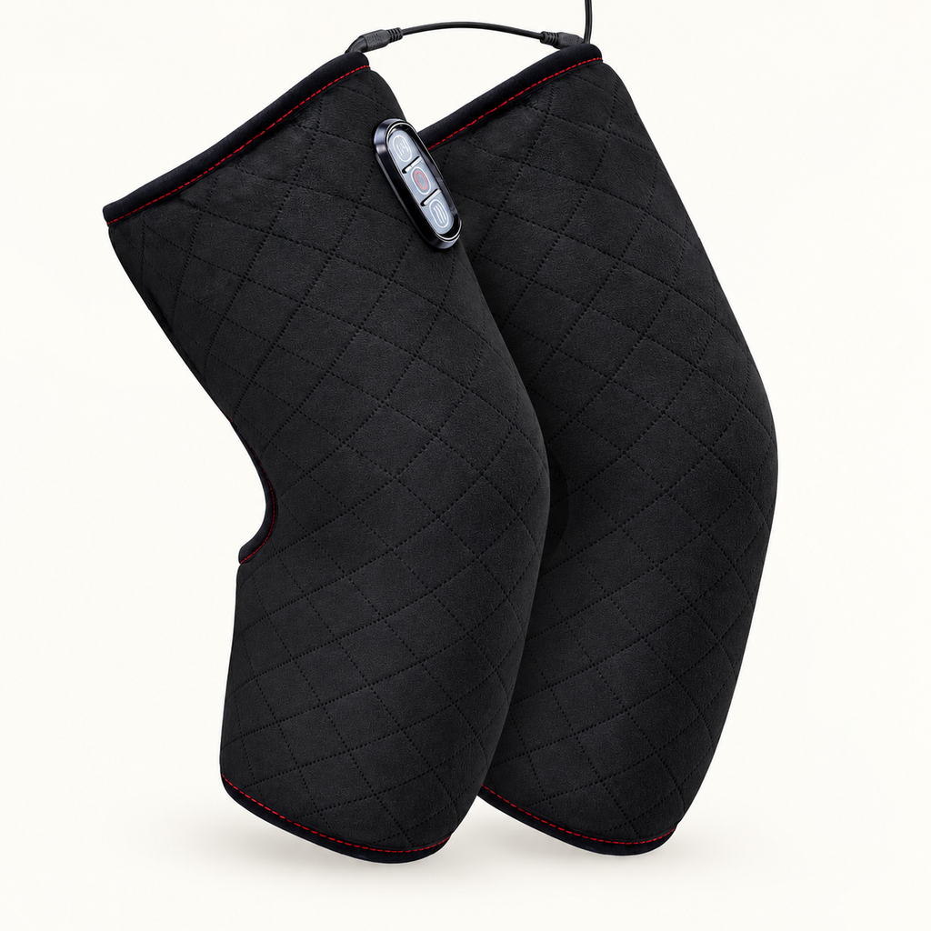 Bandes chauffantes vibrantes pour genoux : Noir.