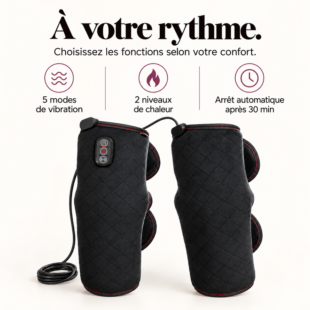 Bandes chauffantes vibrantes pour genoux : présentation du modèle, visuel 7.