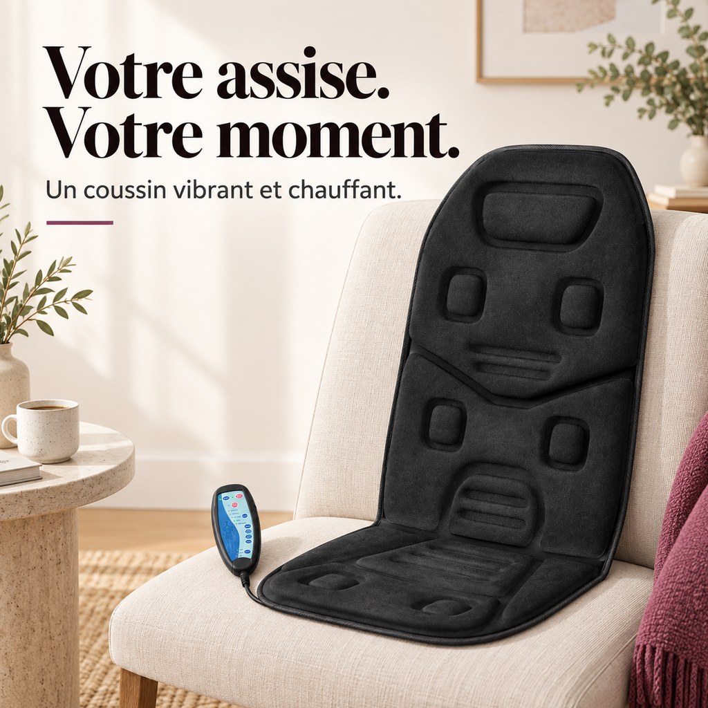 Coussin de siège vibrant et chauffant : présentation du modèle, visuel 2.
