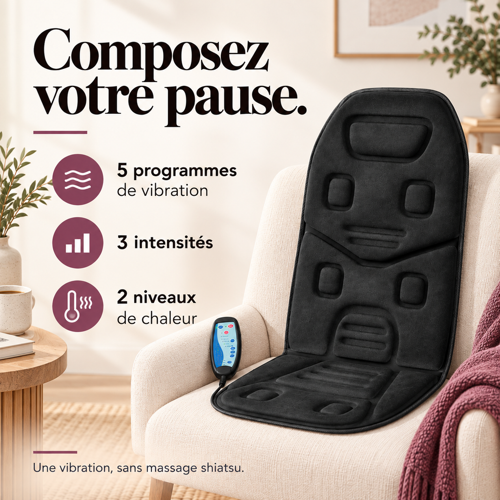 Coussin de siège vibrant et chauffant : présentation du modèle, visuel 3.