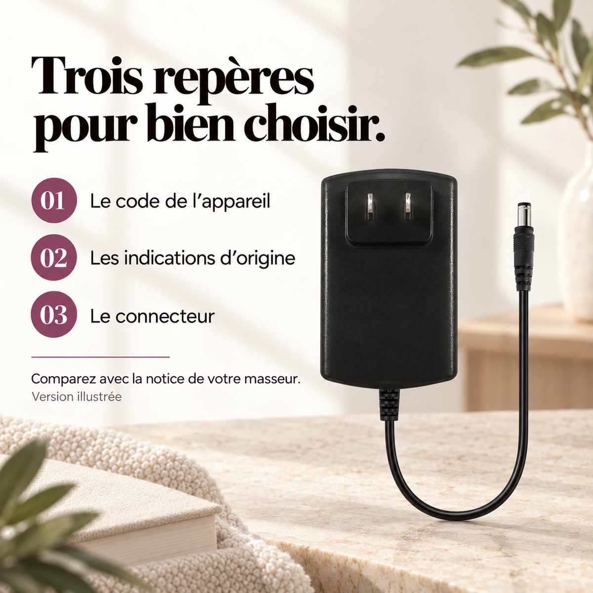 Adaptateur 4,0 A pour masseur de dos : présentation du modèle, visuel 8.