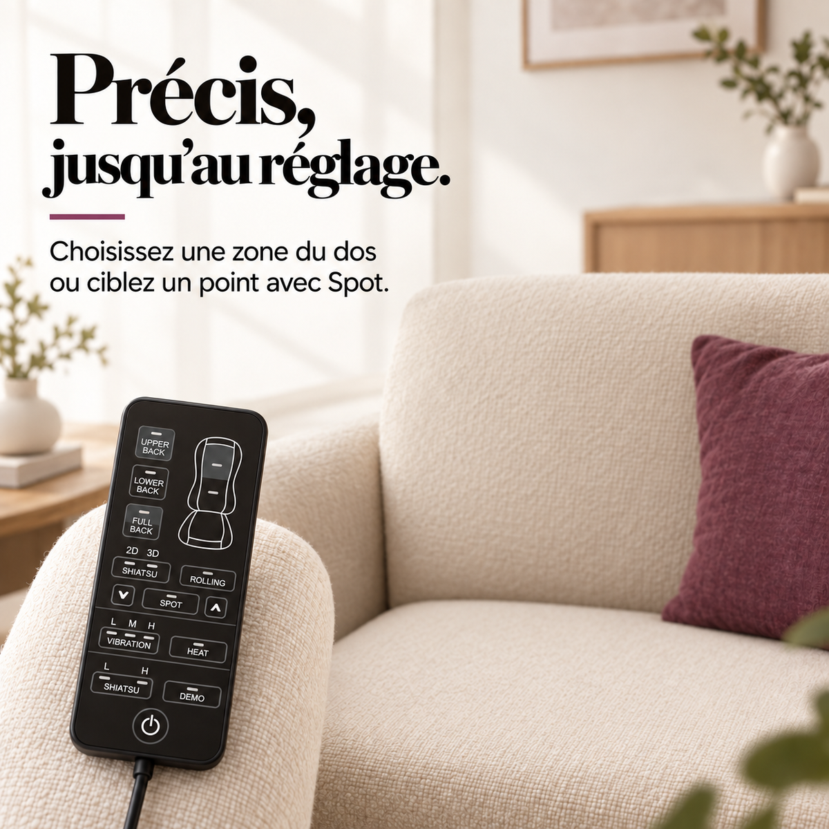 Coussin de massage dos shiatsu 2D/3D : présentation du modèle, visuel 5.