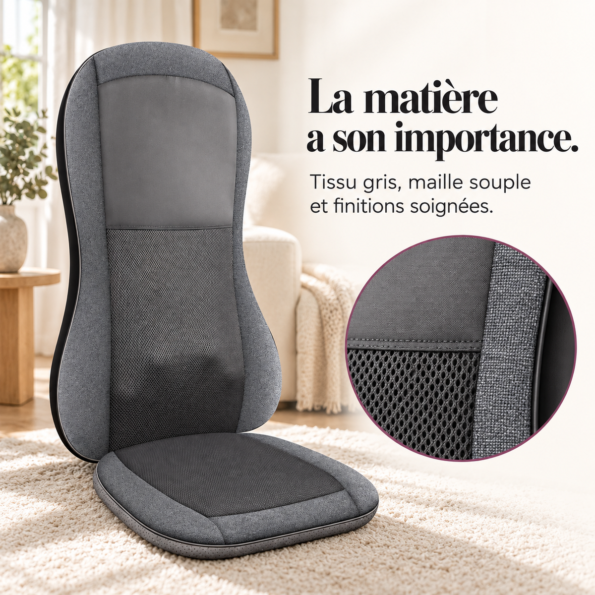 Coussin de massage dos shiatsu 2D/3D : présentation du modèle, visuel 6.