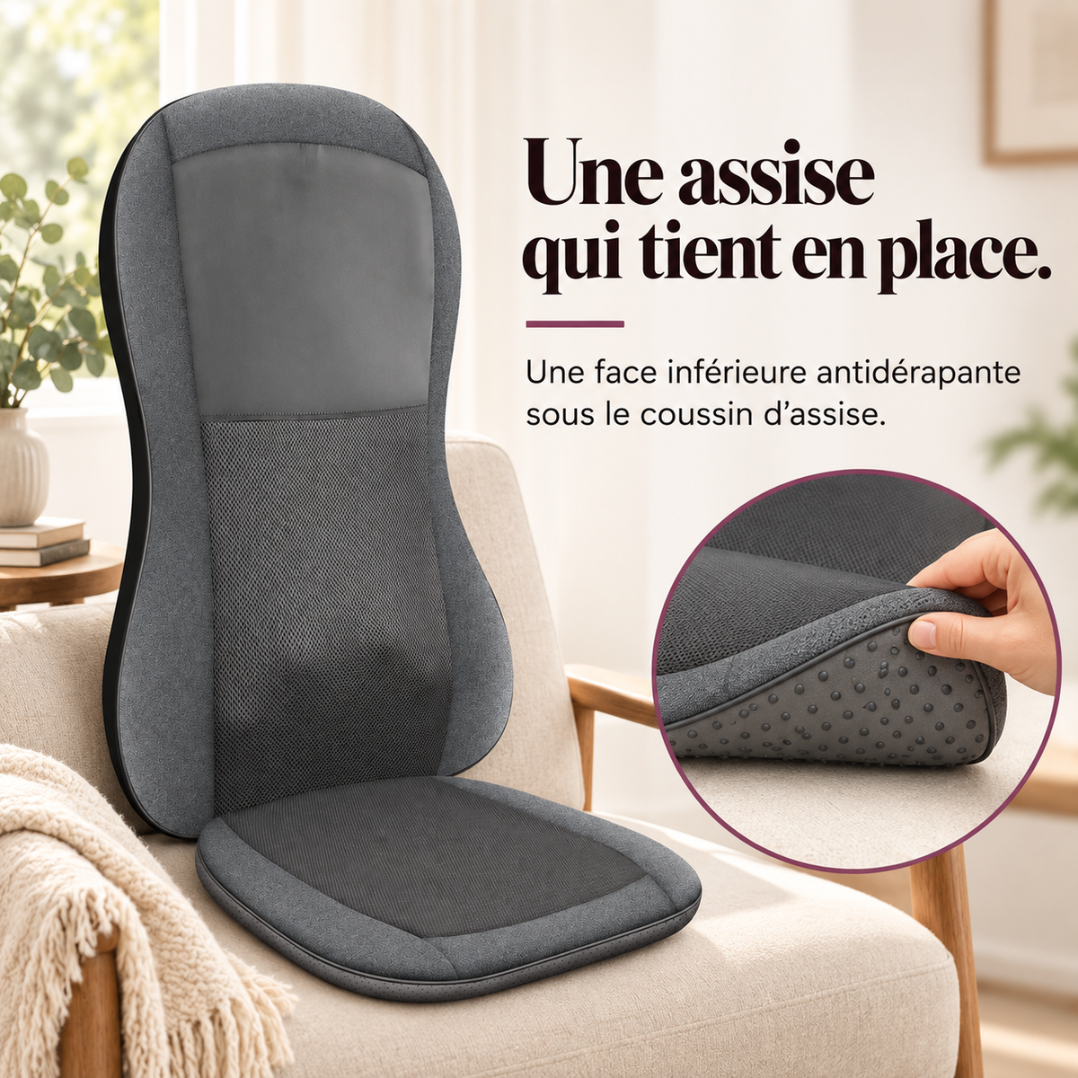 Coussin de massage dos shiatsu 2D/3D : présentation du modèle, visuel 7.