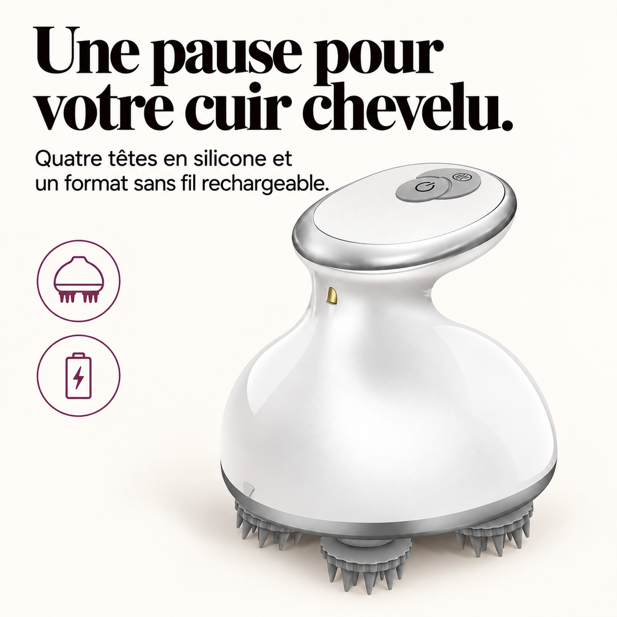 Masseur de cuir chevelu sans fil : présentation du modèle, visuel 3.
