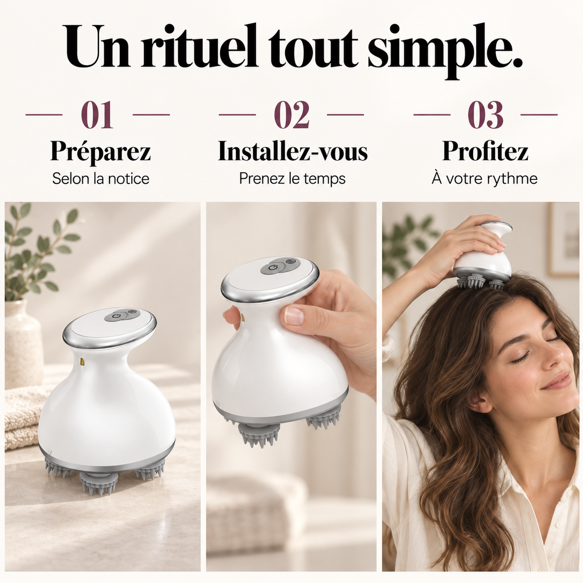 Masseur de cuir chevelu sans fil : présentation du modèle, visuel 8.