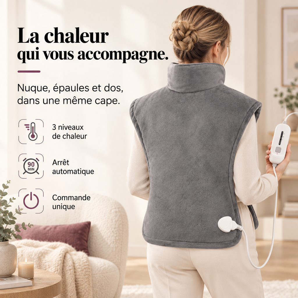 Cape chauffante nuque, épaules et dos : présentation du modèle, visuel 2.