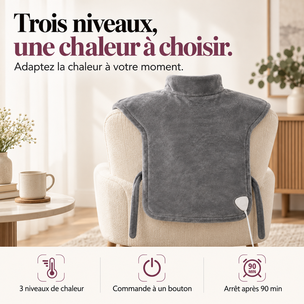 Cape chauffante nuque, épaules et dos : présentation du modèle, visuel 3.