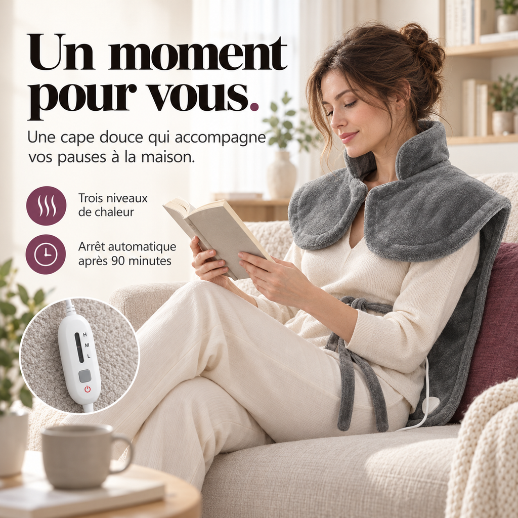 Cape chauffante nuque, épaules et dos : présentation du modèle, visuel 4.
