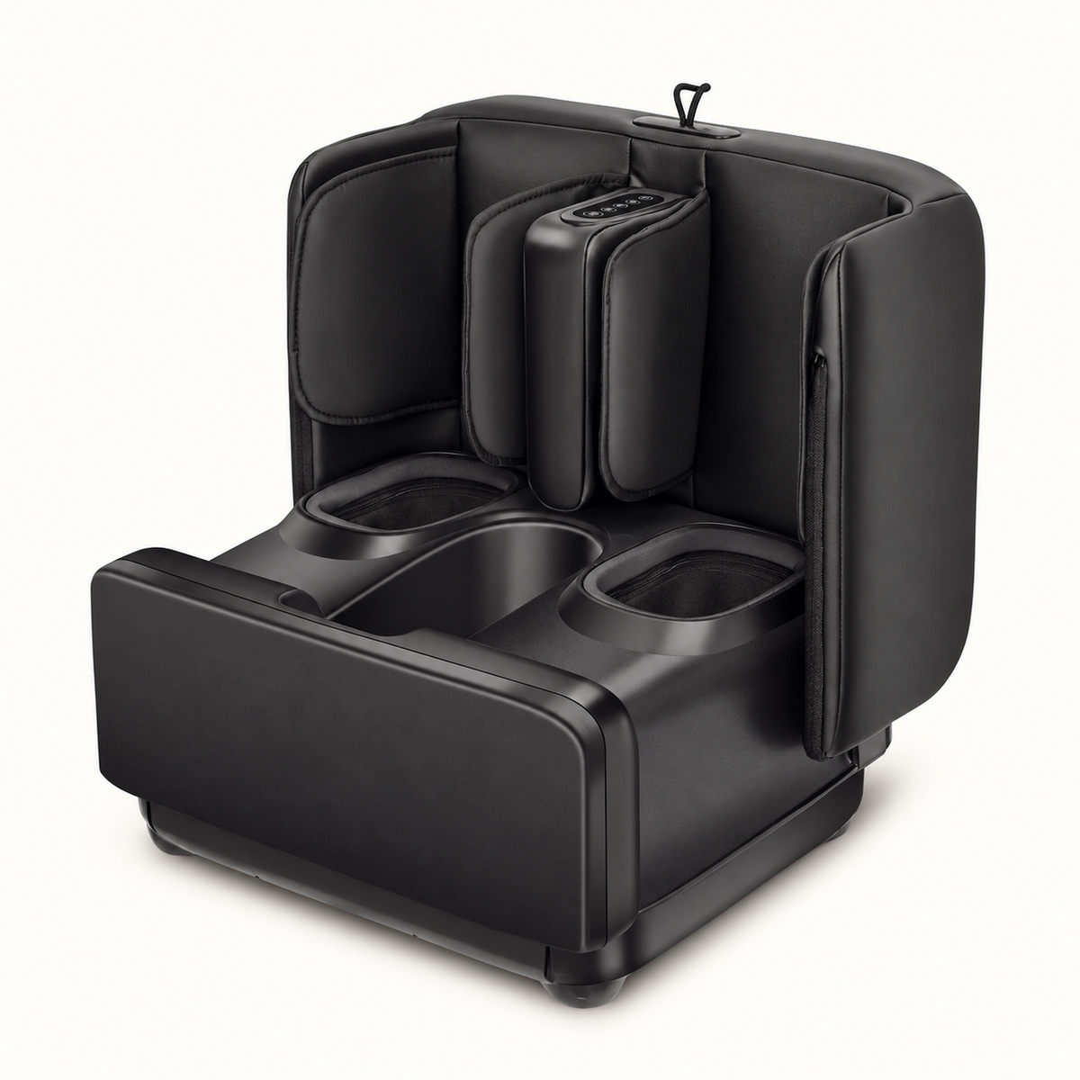 Masseur pieds et mollets convertible en pouf : Noir.