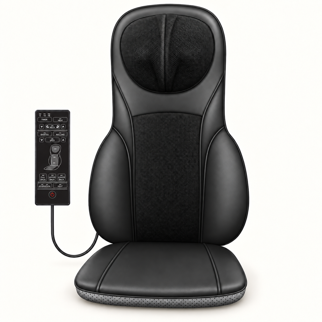 Siège massant shiatsu dos et nuque : Cuir.