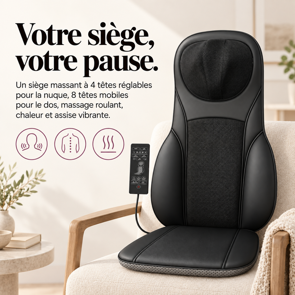 Siège massant shiatsu dos et nuque : présentation du modèle, visuel 3.