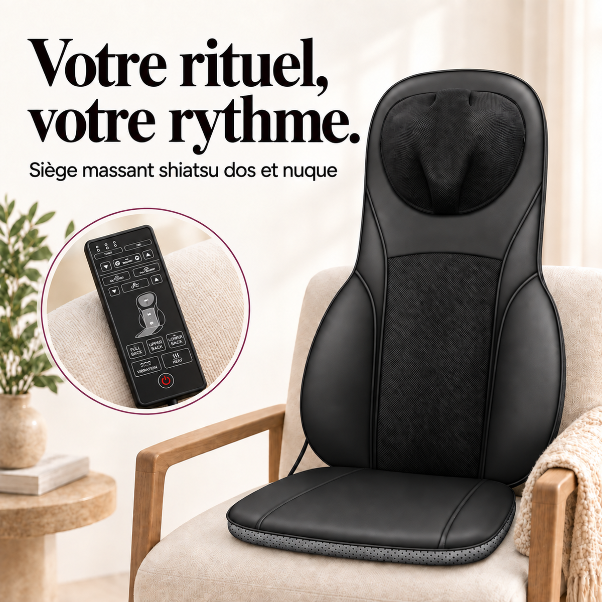 Siège massant shiatsu dos et nuque : présentation du modèle, visuel 7.