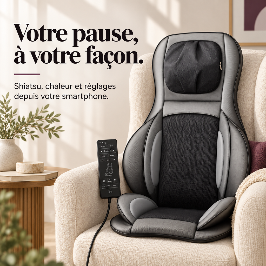 Siège massant dos et nuque connecté : présentation du modèle, visuel 2.