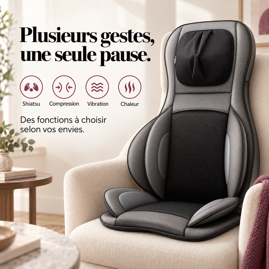 Siège massant dos et nuque connecté : présentation du modèle, visuel 3.