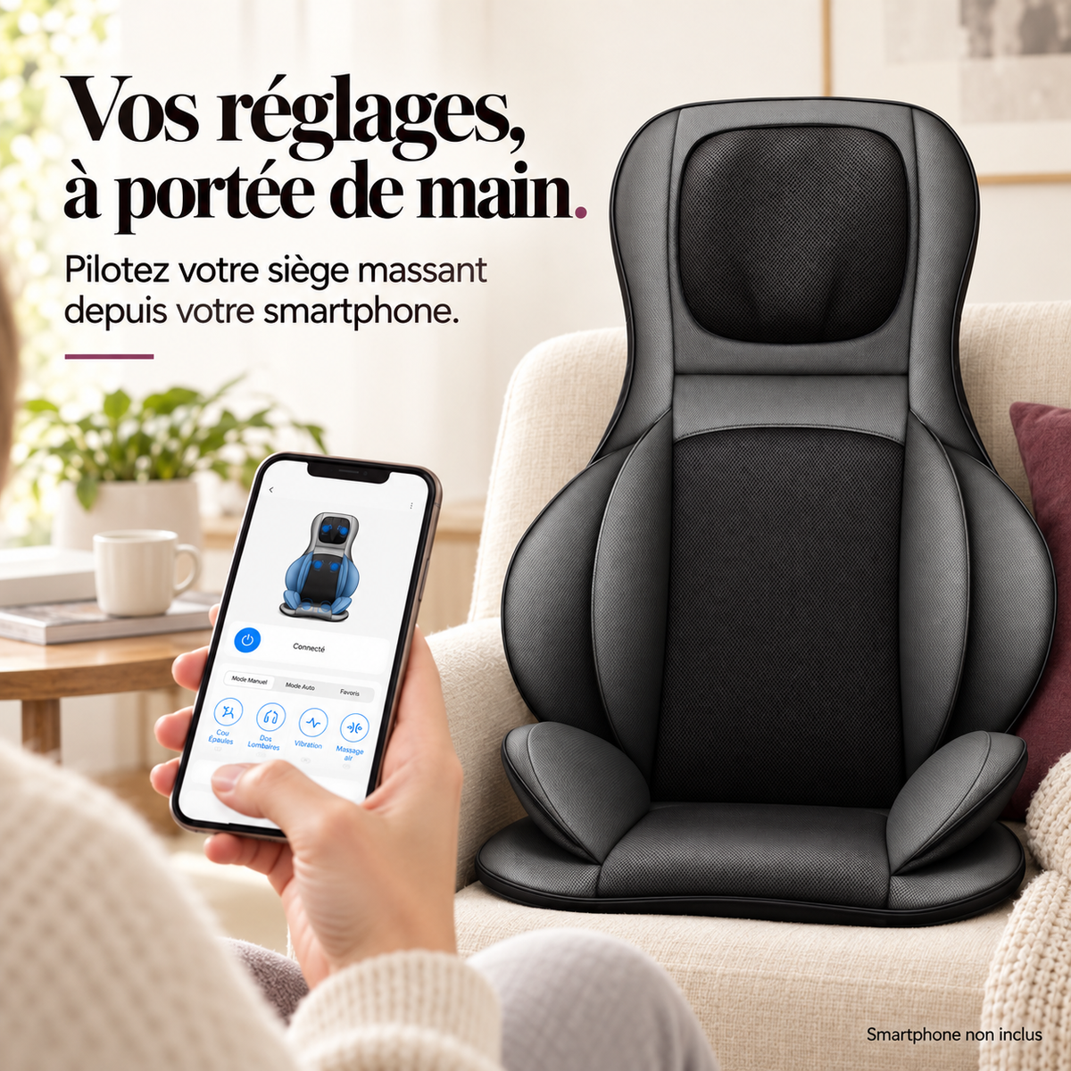 Siège massant dos et nuque connecté : présentation du modèle, visuel 5.