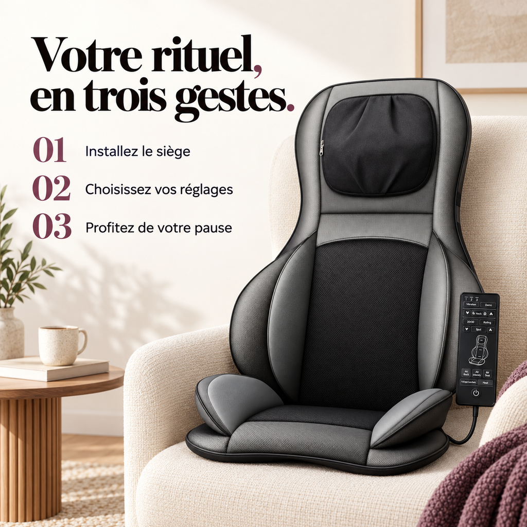 Siège massant dos et nuque connecté : présentation du modèle, visuel 8.
