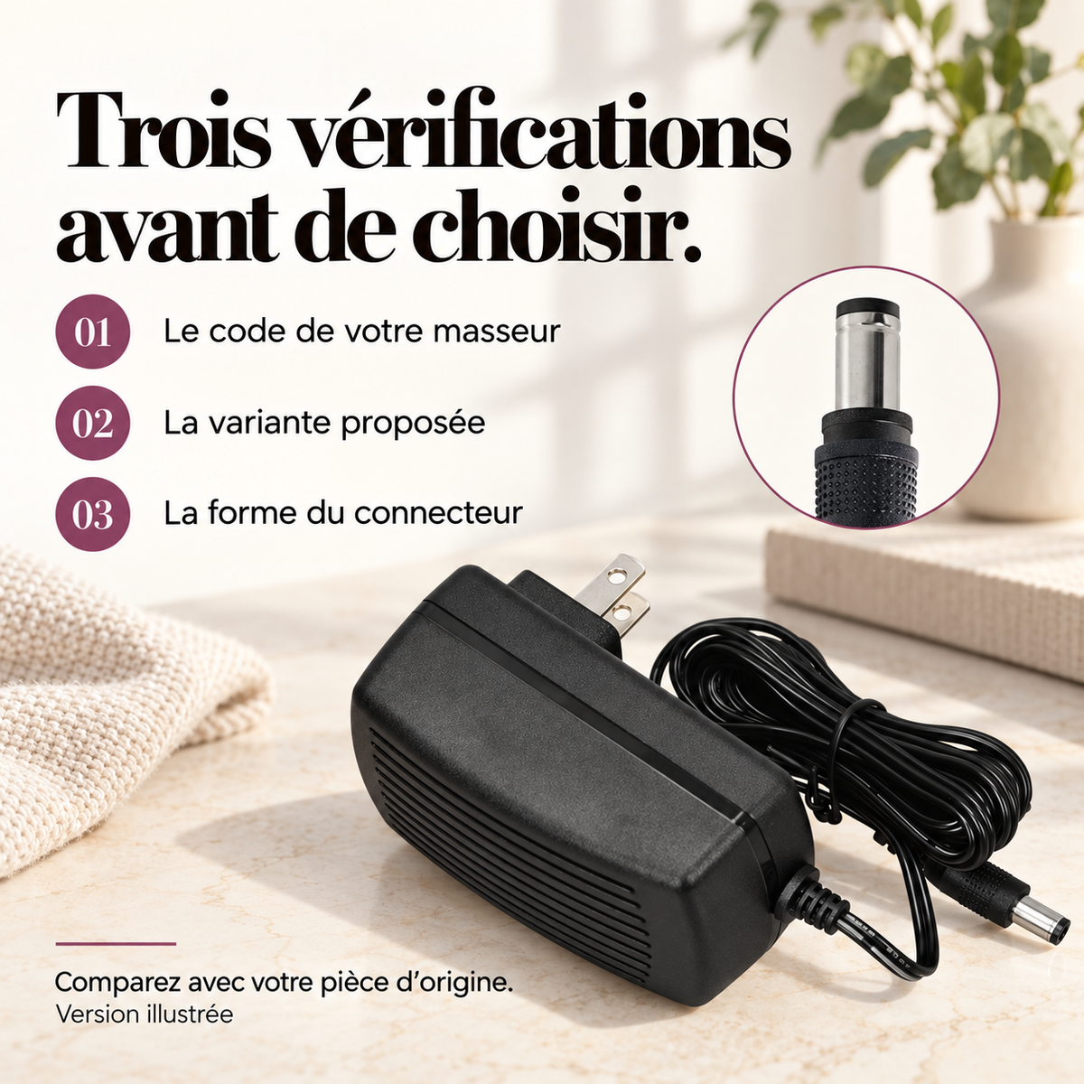 Adaptateur secteur pour masseur de pieds : présentation du modèle, visuel 8.
