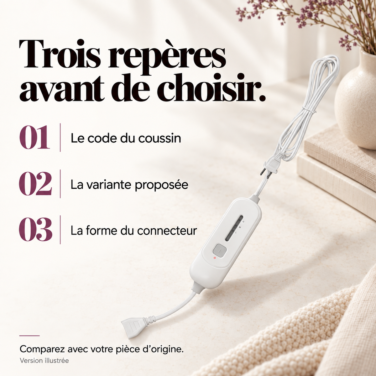 Adaptateur secteur pour coussin chauffant : présentation du modèle, visuel 8.