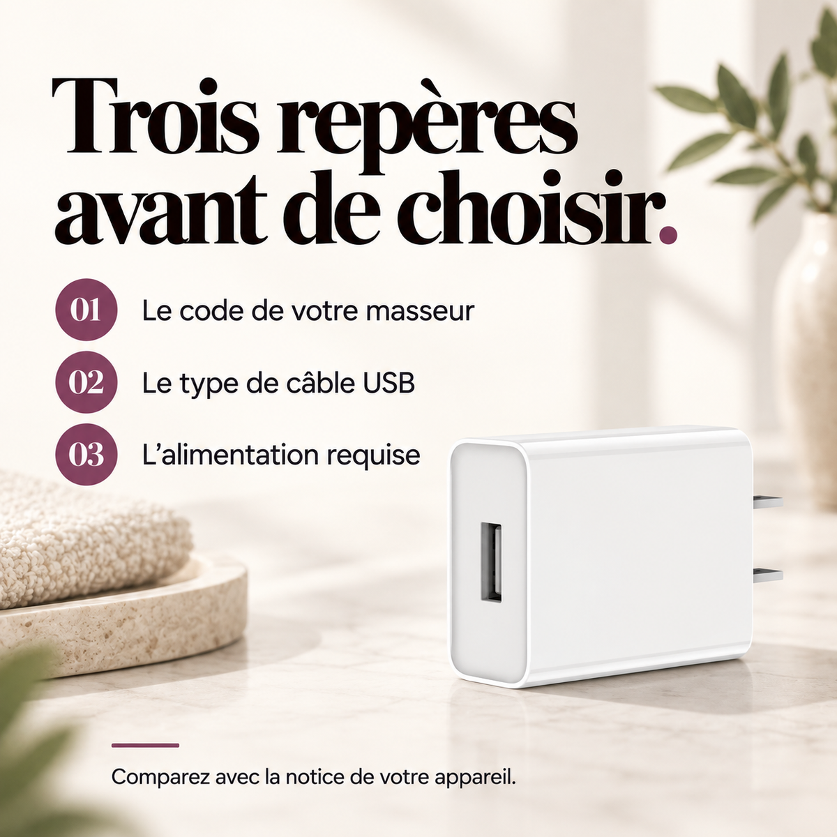 Adaptateur secteur pour câble de charge USB : présentation du modèle, visuel 8.