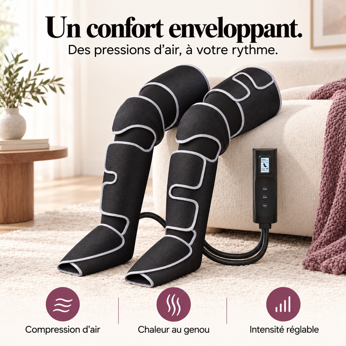 Masseur de jambes à compression d'air : présentation du modèle, visuel 3.