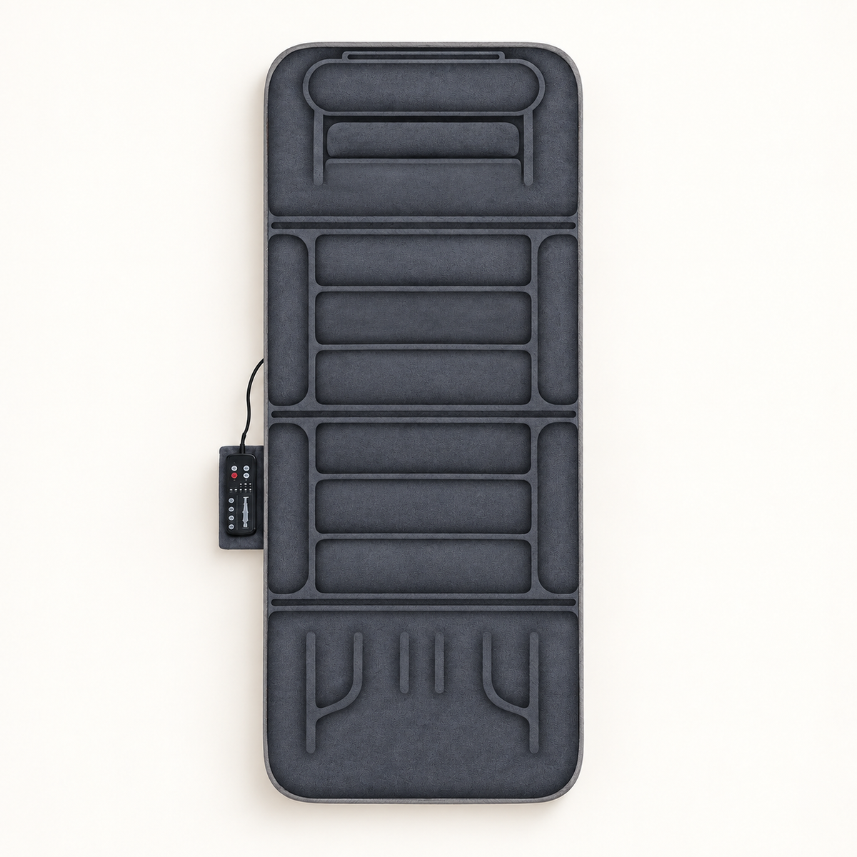 Tapis de massage vibrant en peluche : vue du produit.