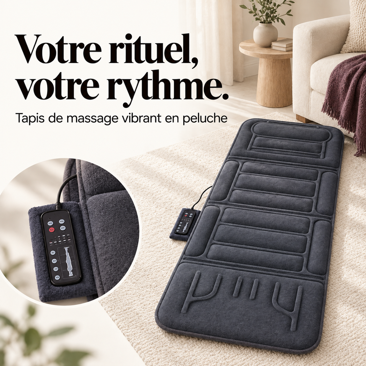 Tapis de massage vibrant en peluche : présentation du modèle, visuel 6.