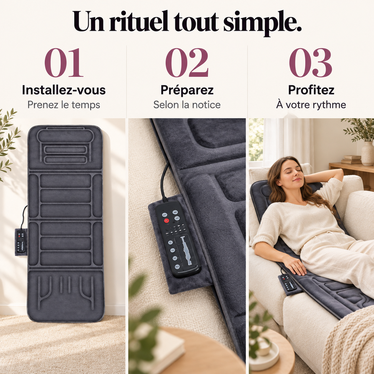 Tapis de massage vibrant en peluche : présentation du modèle, visuel 7.