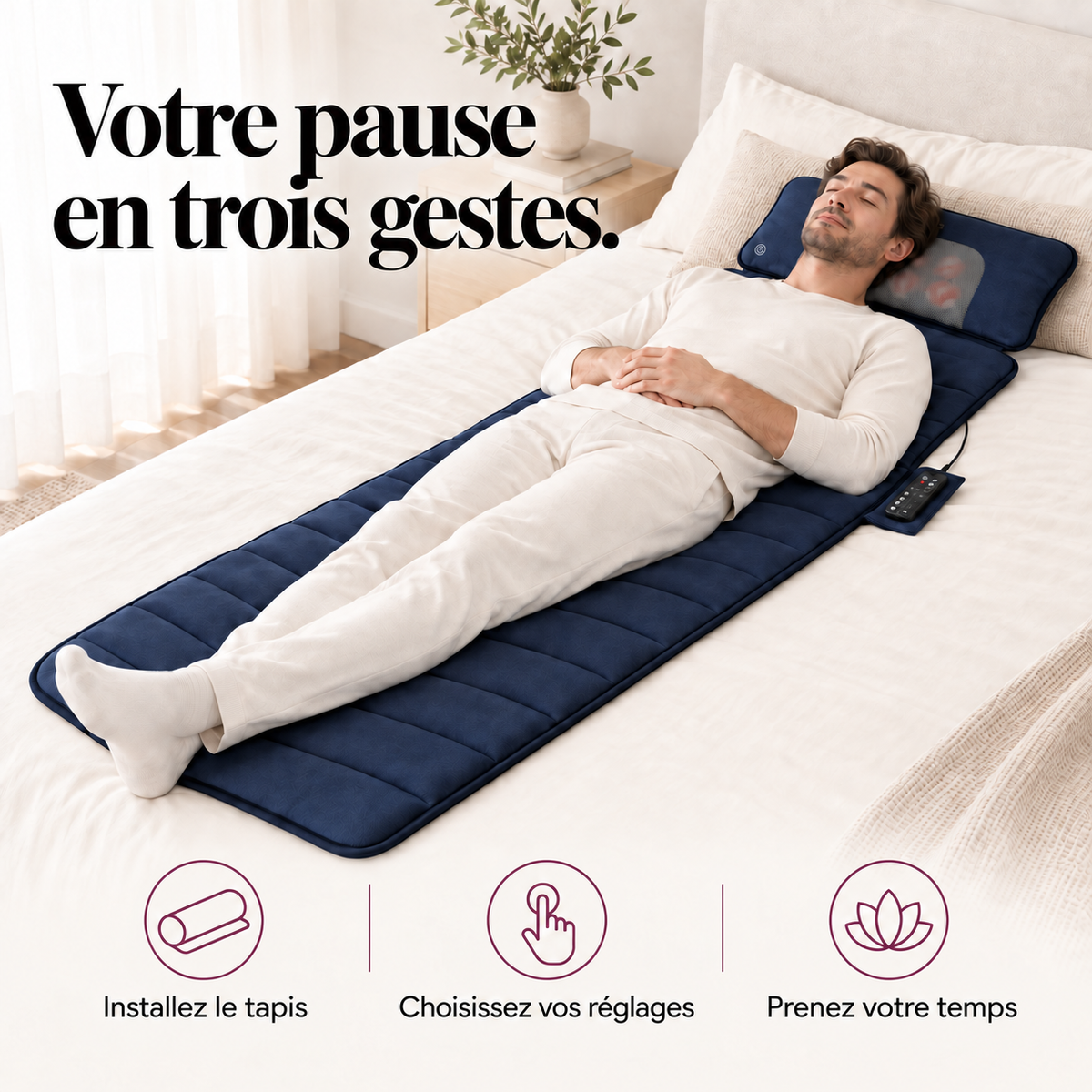 Tapis de massage chauffant connecté : présentation du modèle, visuel 8.