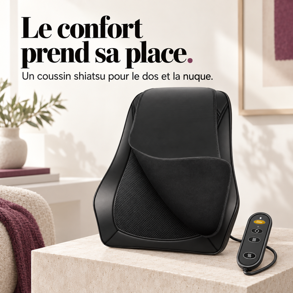 Coussin de massage shiatsu dos et nuque : présentation du modèle, visuel 2.