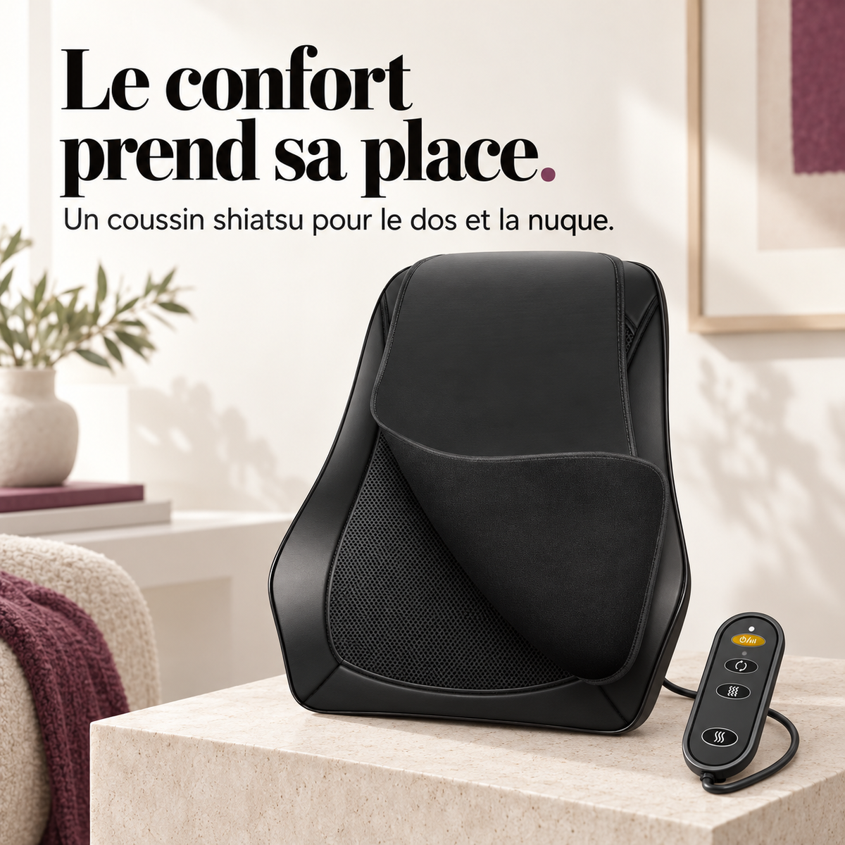 Coussin de massage shiatsu dos et nuque : présentation du modèle, visuel 2.
