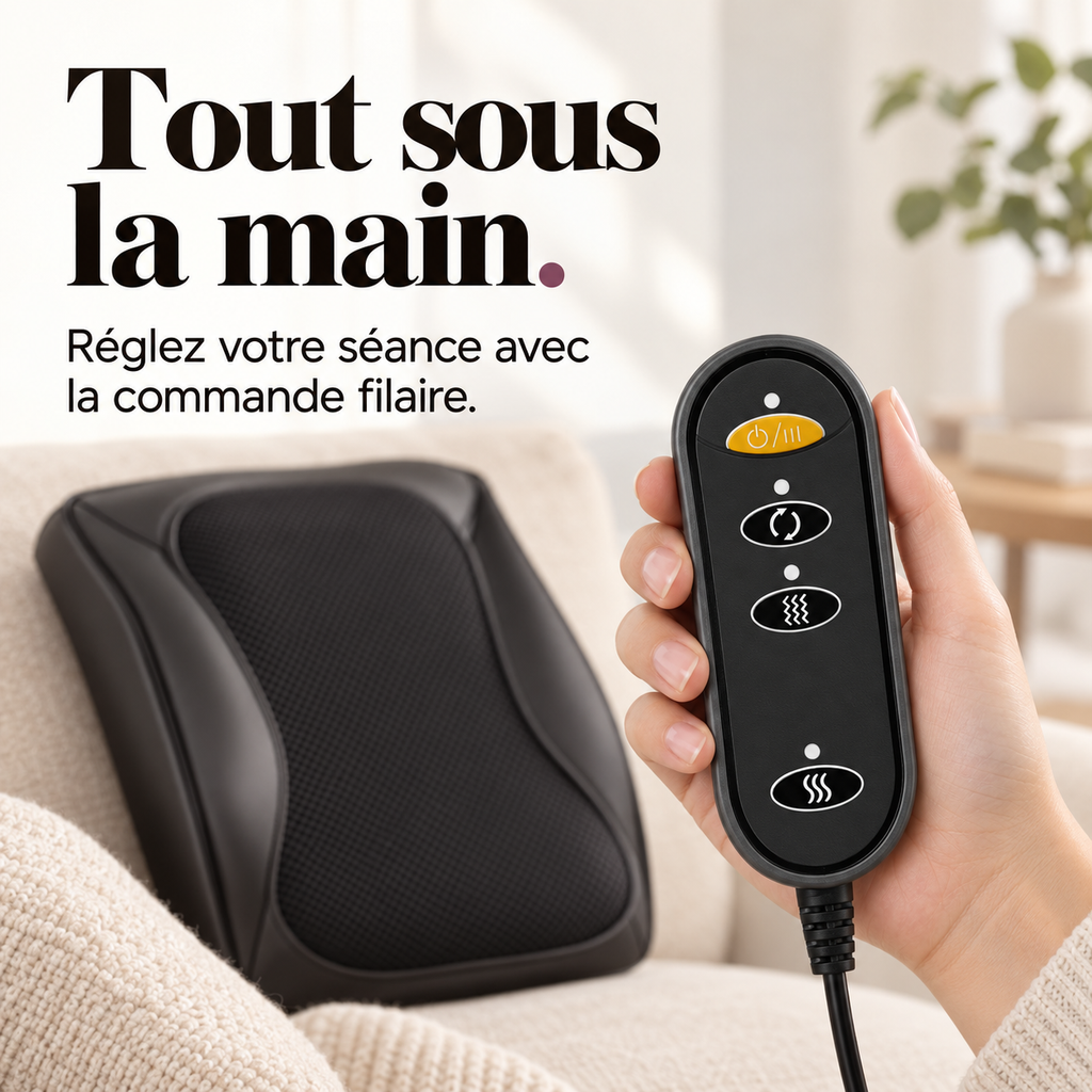 Coussin de massage shiatsu dos et nuque : présentation du modèle, visuel 5.