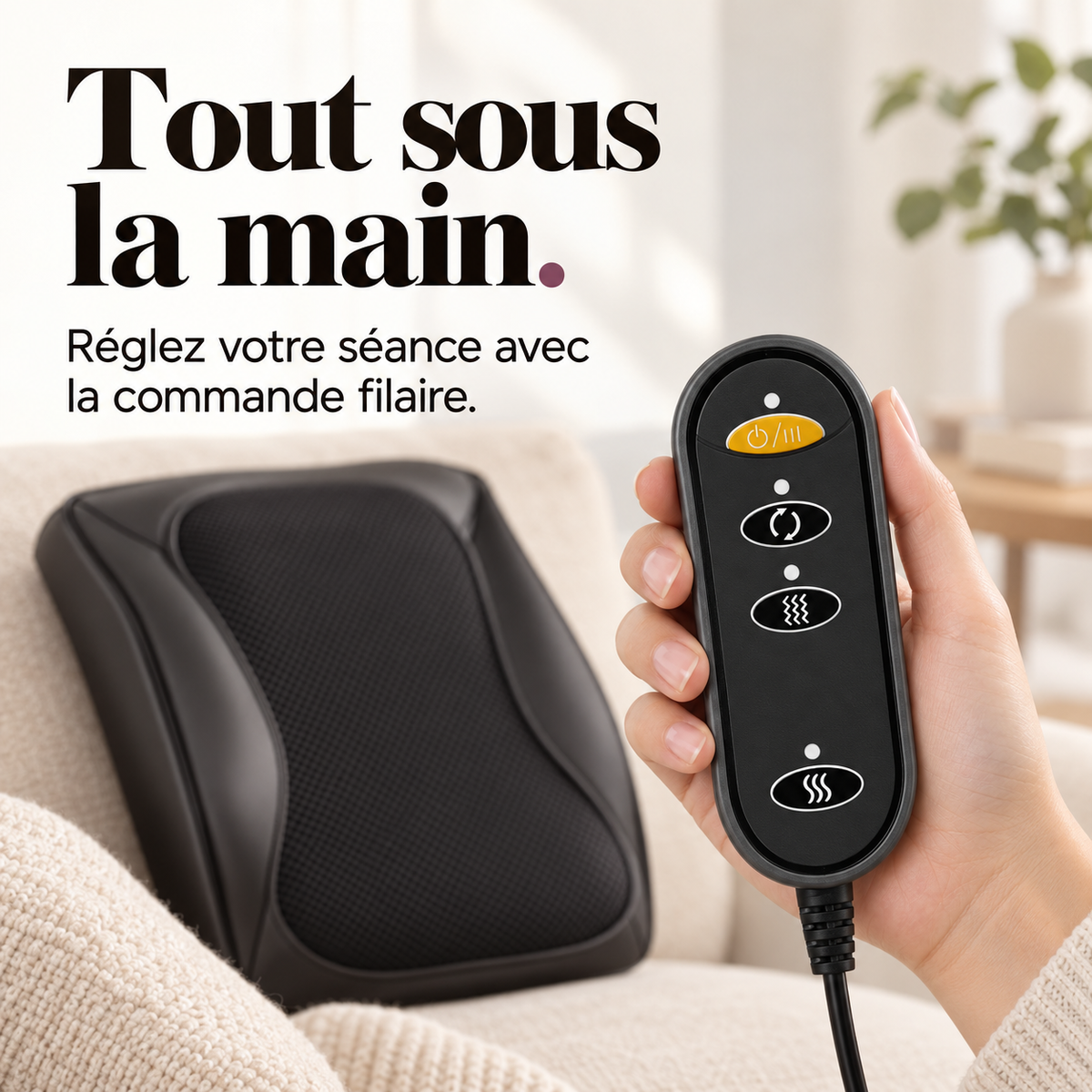 Coussin de massage shiatsu dos et nuque : présentation du modèle, visuel 5.