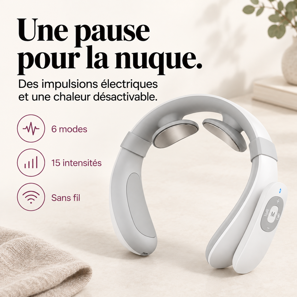 Masseur de nuque à impulsions électriques : présentation du modèle, visuel 2.