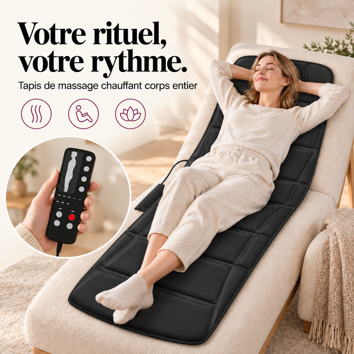Tapis de massage chauffant corps entier : présentation du modèle, visuel 7.