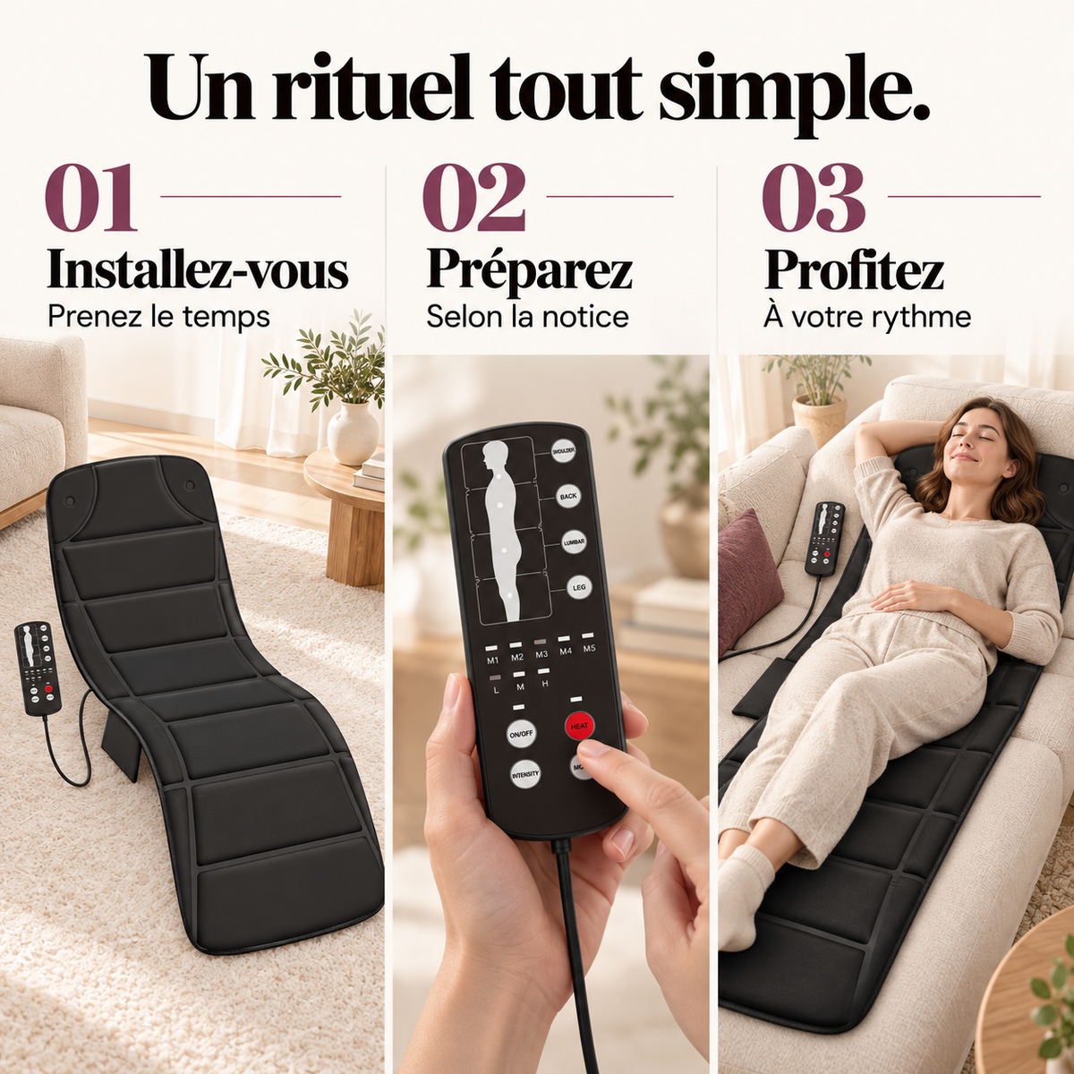 Tapis de massage chauffant corps entier : présentation du modèle, visuel 8.