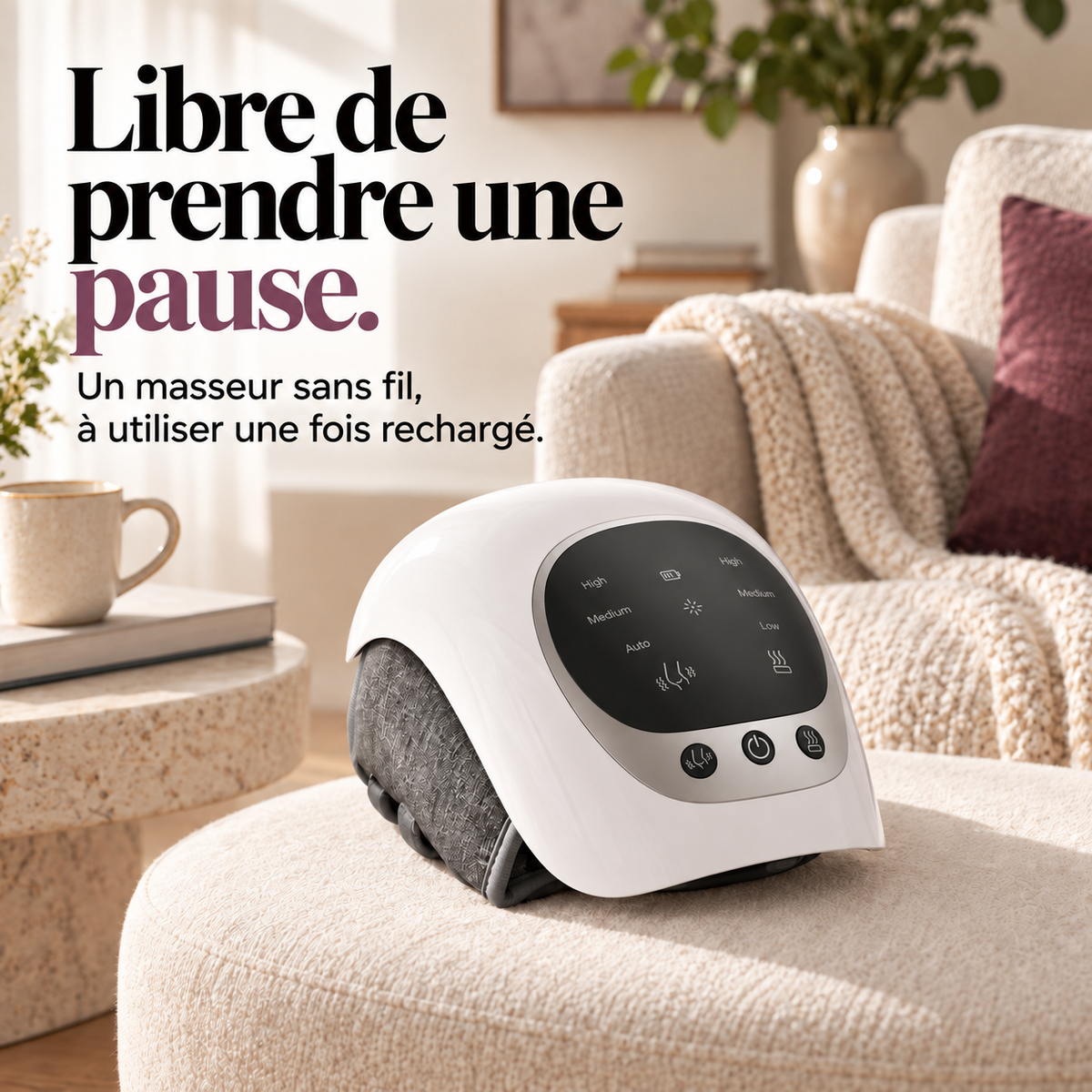 Masseur de genou sans fil chauffant : présentation du modèle, visuel 7.