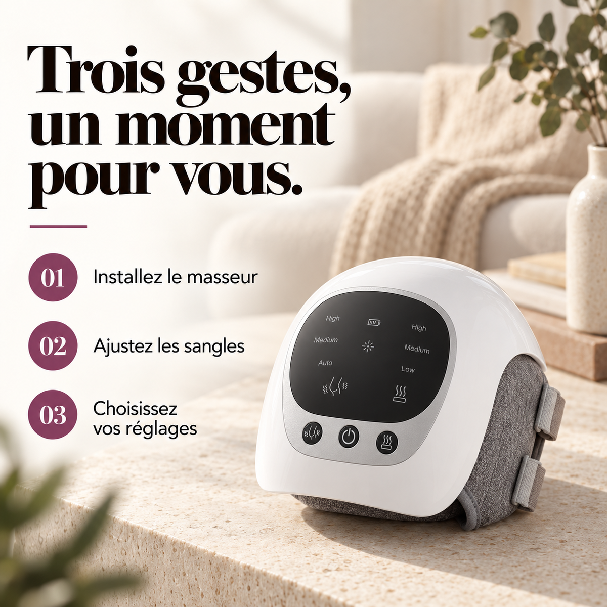 Masseur de genou sans fil chauffant : présentation du modèle, visuel 8.