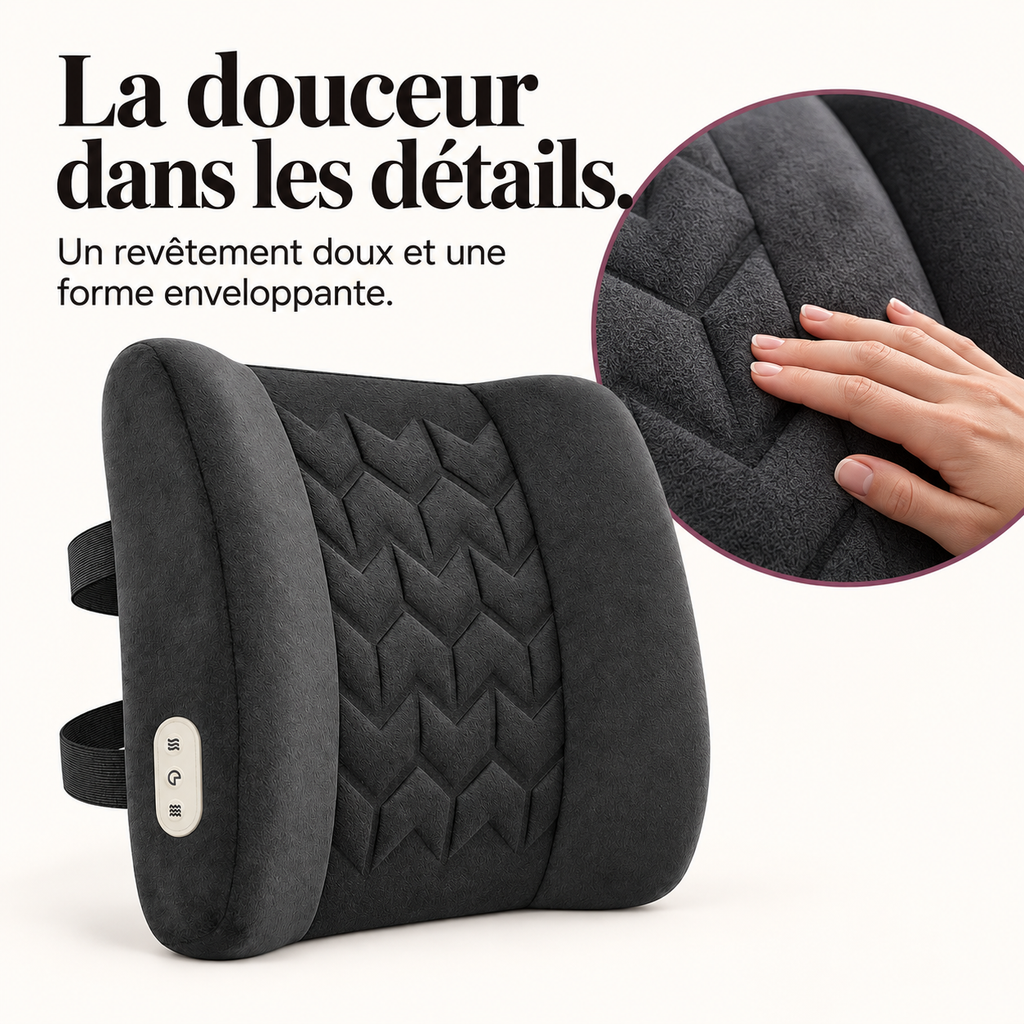 Coussin lombaire chauffant et vibrant : présentation du modèle, visuel 5.