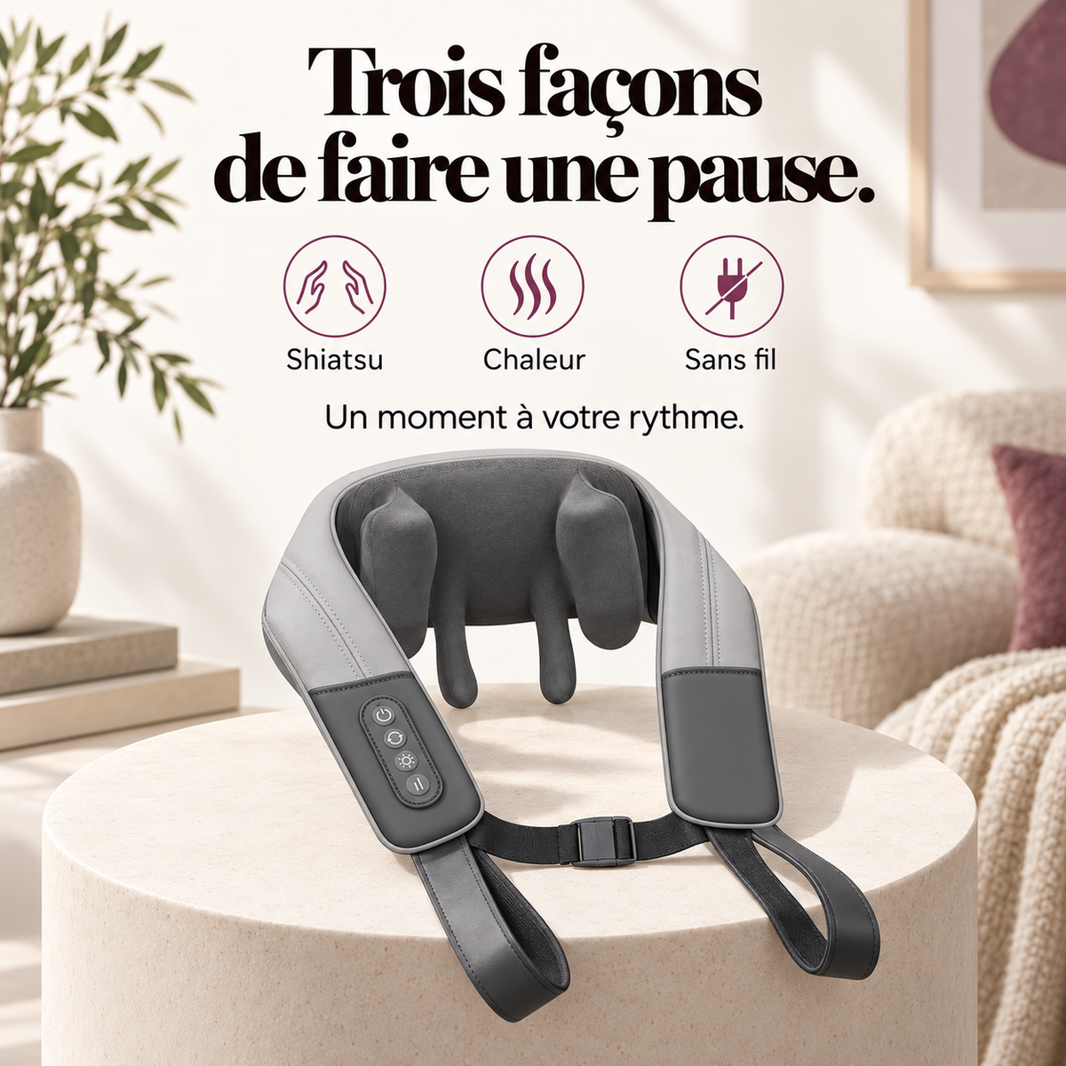 Masseur de nuque shiatsu sans fil : présentation du modèle, visuel 3.