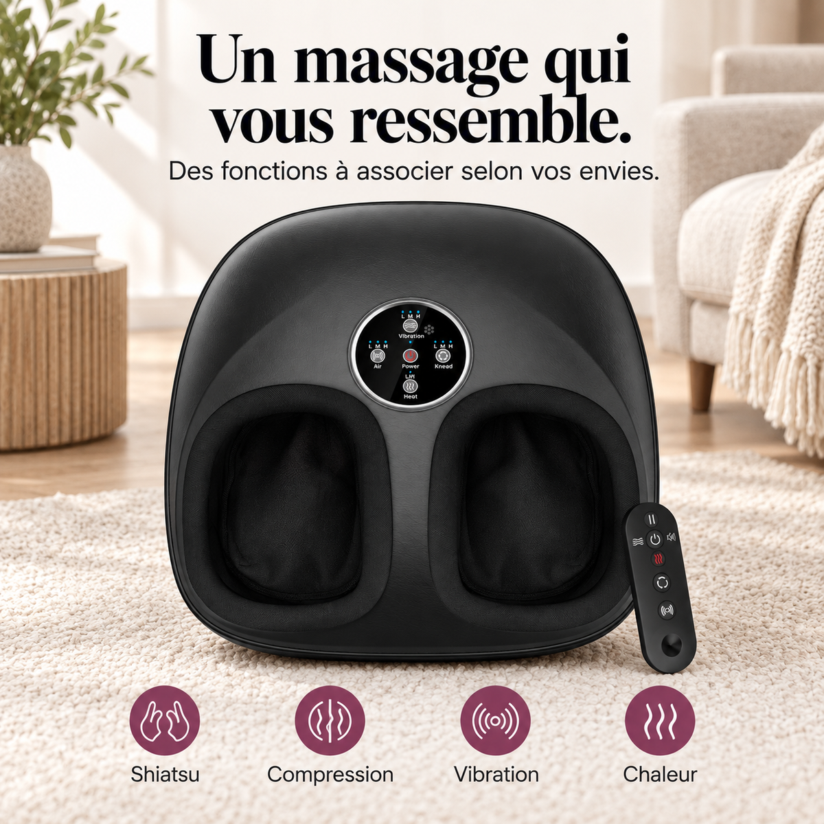 Masseur de pieds shiatsu à télécommande : présentation du modèle, visuel 3.