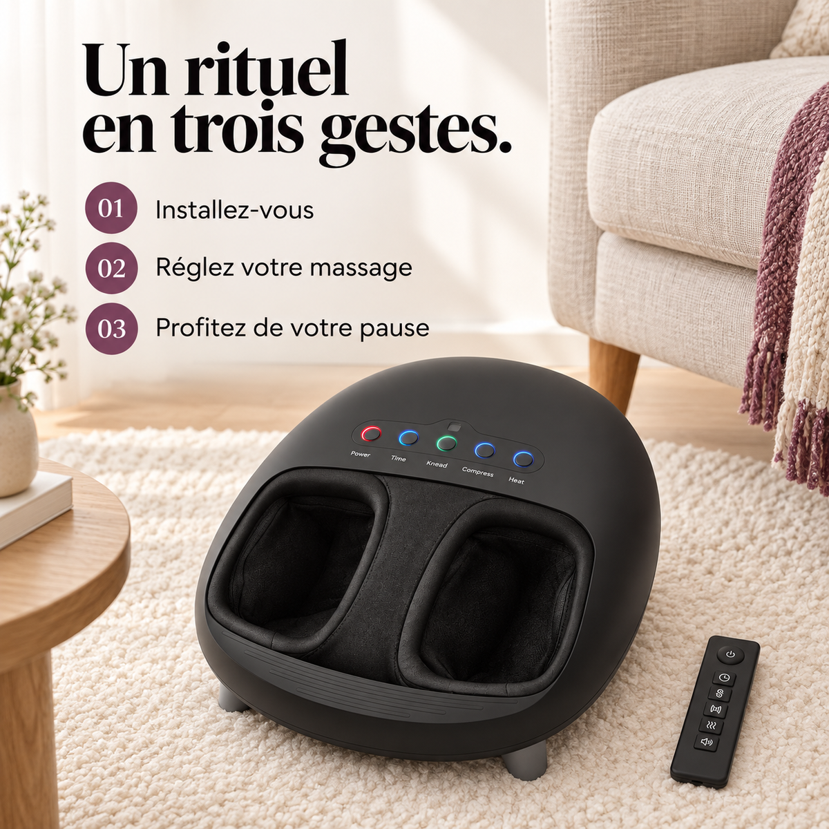 Masseur de pieds chauffant grande pointure : présentation du modèle, visuel 8.